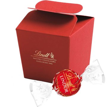 Bombones Lindt Lindor Leche Caja Flor Roja 50 Gr 4 U