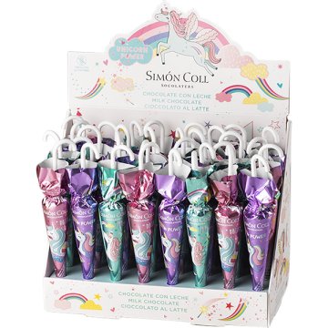 Sombrilla De Chocolate Simón Coll Unicornio 15 Gr Display 32 U