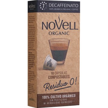 Cafè Novell Descafeinat Residu 0 Compost 10 Capsules