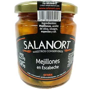 Mejillones Salanort Escabeche Tarro 220 Gr