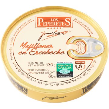 Mejillones Los Peperetes Escabeche 8/10 Ro 120 Gr
