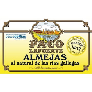 Almejas Paco Lafuente Al Natural Rias Gallegas 10/12 Ol 120 Gr