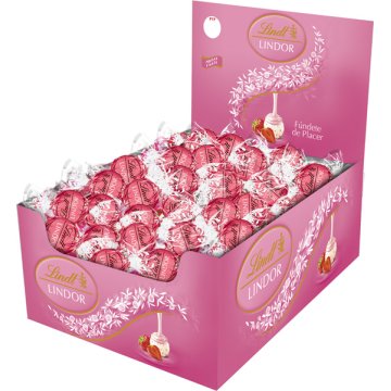 Bombones Lindor Granel Display Blanco/fresa 2 Kg 160 Uni