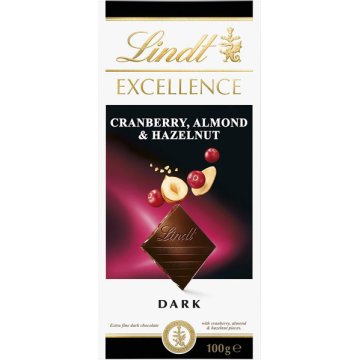 Xocolata Lindt Excellence Cranberry 70% Cacao Rajola 150 Gr