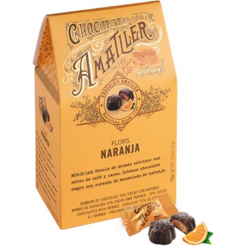 Flores De Chocolate Amatller Naranja 70% Caja 72 Gr