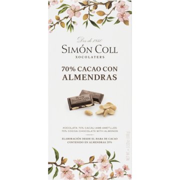 Chocolate Simón Coll Almendra 70% 100 Gr