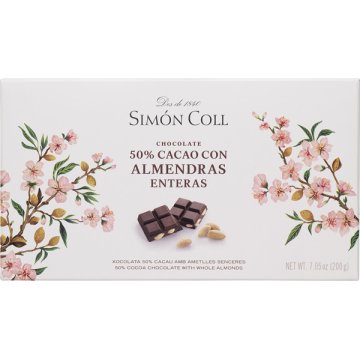 Chocolate Simón Coll Almendra 50% 200 Gr