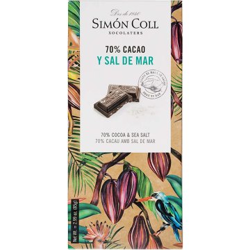 Chocolate Simón Coll Sabores Sal 70% Cacao 85 Gr