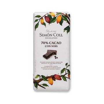 Chocolate Simón Coll Con Nibs 70% Cacao 85 Gr