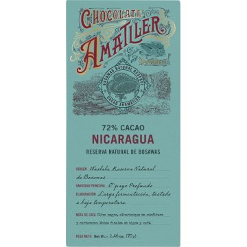 Chocolate Amatller Nicaragua 75% Cacao 70 Gr