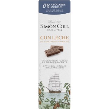 Chocolatina Simón Coll Sin Azucar Con Leche 25 Gr