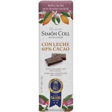 Chocolatina Simón Coll Barco Con Leche 60% Cacao 25 Gr