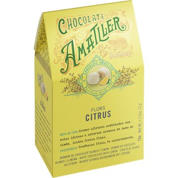 Flores De Chocolate Amatller Limón Citrus Caja 72 Gr