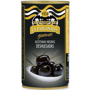 Aceitunas La Explanada Negra Sin Hueso Lata 350 Gr