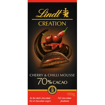 Xocolata Lindt Creació Cherry & Chilli Mousse 70% Cacau Rajola 150 Gr