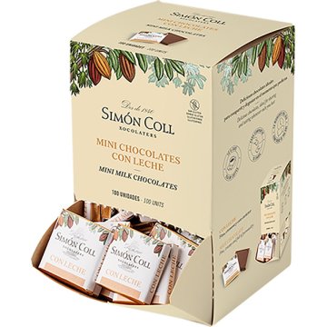 Xocolatines Napolitanes Simón Coll Llet 32% Cacau Dispensador 5 Gr 100 U