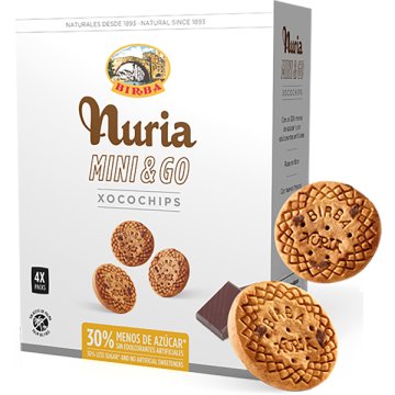 Galletas Birba Nuria Mini&go Chocochips 30% Menos De Azúcar Caja 200 Gr