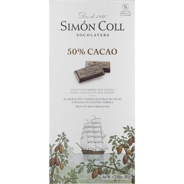 Xocolata Simón Coll Bitter 50% Cacau Rajola 85 Gr