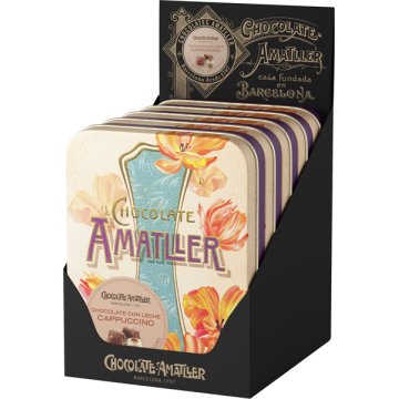 Flors De Xocolata Amatller Capuccino Napoli Half Wave Xocolata Amb Llet Llauna 72 Gr Display