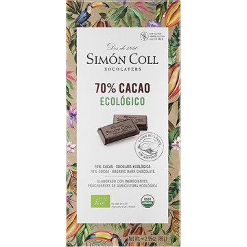 Xocolata Simón Coll Eco 70% Cacau Rajola 85 Gr