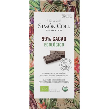 Chocolate Simón Coll Eco 99% Cacao Tableta 85 Gr