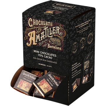 Chocolatinas Napolitanas Amatller 70% Cacao Dispensador 5 Gr 100 U
