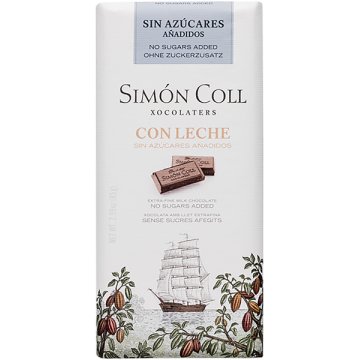 Chocolate Simón Coll Sin Azúcares Añadidos Con Leche 85 Gr