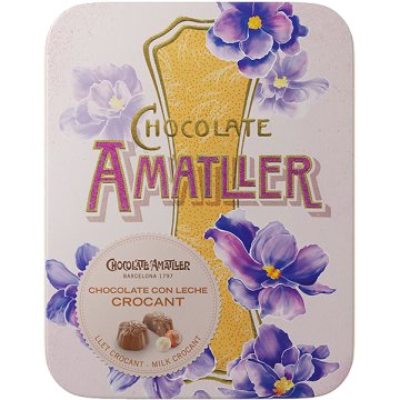 Flores De Chocolate Amatller Crocant Con Leche Lata 72 Gr Display 5 U