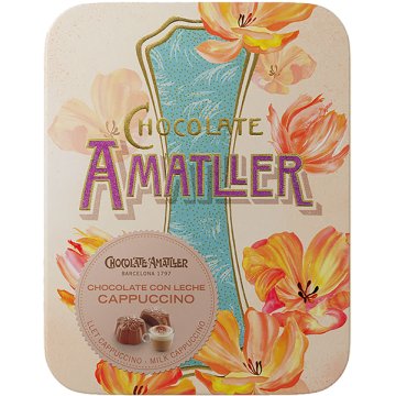 Flores De Chocolate Amatller Capuccino Con Leche Lata 72 Gr Display 5 U