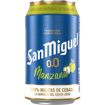 Cerveza San Miguel 0.0 % Manzana Sleek Lata 33 Cl