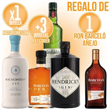PER 1 GIN MACARONE SIAN I 3 LICORS VARMA A ESCOLLIR, REAGL 1 RON BARCELO AÑEJO.