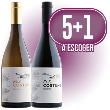 POR 5 CAJAS ELS COSTUMS BLANCO O TINTO A ESCOGER, REGALO 1 CAJA IGUAL.