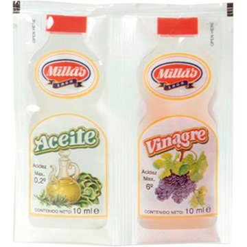 Aceite De Girasol Y Vinagre Millás Sobre Monodosis 10 Ml Pack 2 150 Unidades