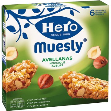 Cereales Hero Muesly Avellana 25 Gr 8 X 12 U