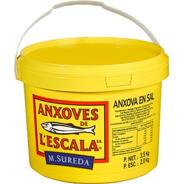 Anchoas Anxoves De L Escala Salazon 100 Piezas Cubo 3.5 Kg