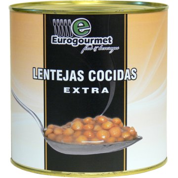 Lentejas Eurogourmet Extra Cocidas Lata 3 Kg