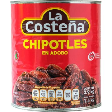 Chipotles La Costeña Adobado Lata 2.8 Kg