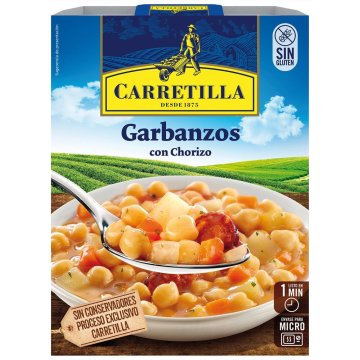 Garbanzos Carretilla Con Chorizo Bandeja 300 Gr