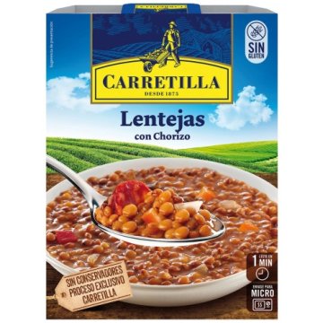 Lentejas Carretilla Con Chorizo Bandeja 300 Gr