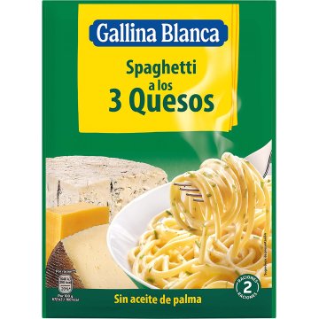 Espaguettis Gallina Blanca 3 Quesos Deshidratado Sobre 175 Gr 2 Raciones Nueva Receta Con Más Queso