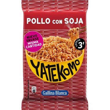 Fideos Orientales Yatekomo Pollo Con Soja Bag 82 Gr