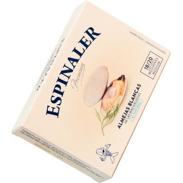 Cloïsses Espinaler Premium Ríes Gallegues Blanques 18/20 Llauna Ol 120 Gr Sr