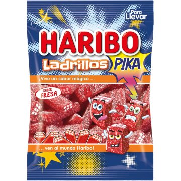 Caramelos De Goma Haribo Ladrillos Pica Fresa Bolsa 90 Gr