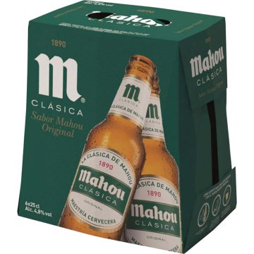 Cerveza Mahou Clásica 4.8º 1/4 Pack 6 Sr