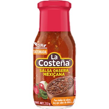 Salsa La Costeña Casera Mexicana Tatemada Tarro 250 Gr
