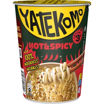 Fideos Orientales Yatekomo Hot & Spicy Cup 60 Gr