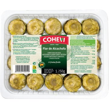 Flor De Carxofa Cohevi En Oli D'oliva Verge Extra Safata 1.25 Kg 20 U