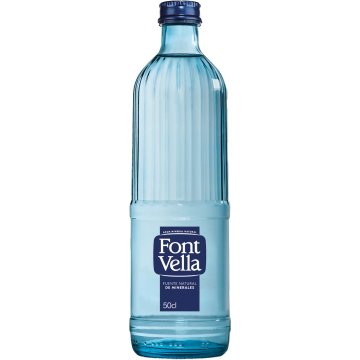 Botella de agua mineral de cristal 50cl