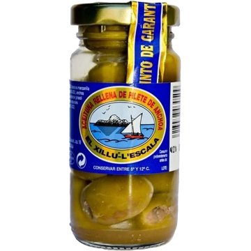 Aceitunas Anxoves El Xillu Rellenas De Anchoa Tarro 90 Gr