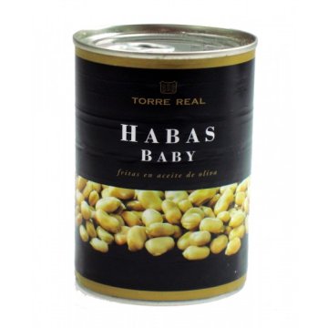 Faves Torre Real Baby En Oli D'oliva Fregides Llauna 420 Gr